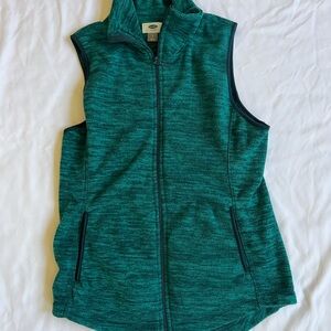 Old Navy Green Sleeveless Zip-Up Vest